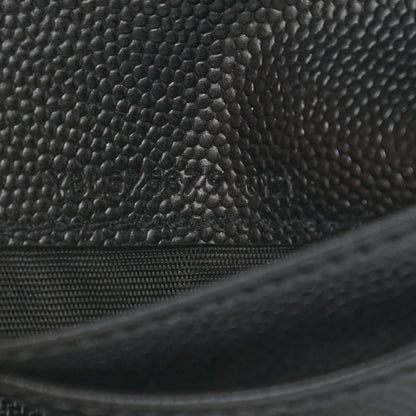 Saint Laurent Grain De Poudre Matelasse Chevron Monogram Zipped Card Case Black 7 of 8