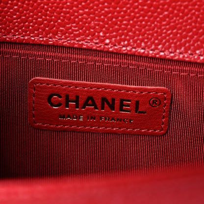 Chanel Caviar Quilted Small Boy Flap Dark Red 6 of 10