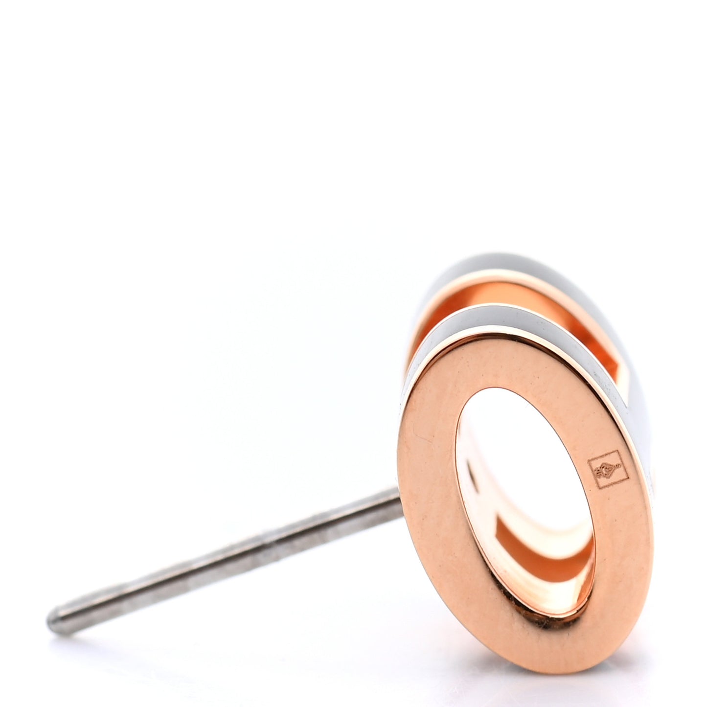 Rose Gold Lacquered Mini Pop H Earrings Black