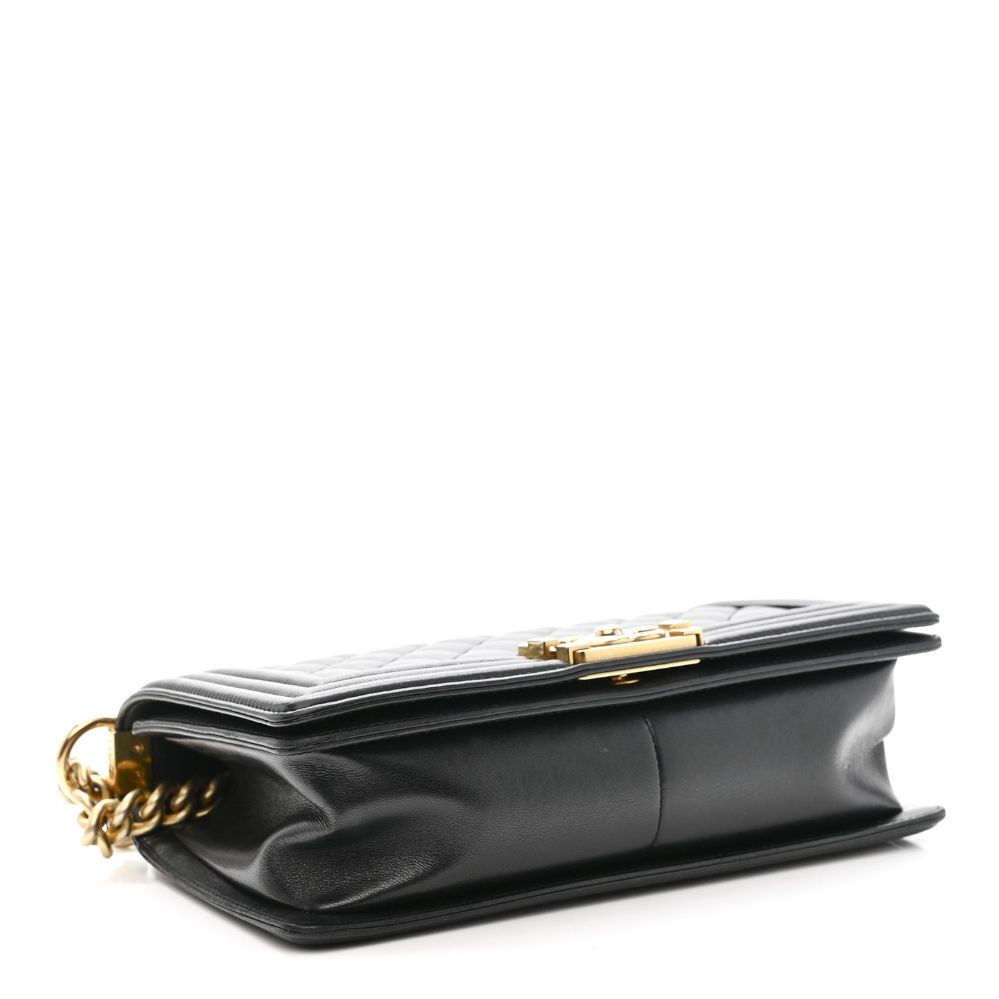 Lambskin Quilted Medium Boy Flap Black