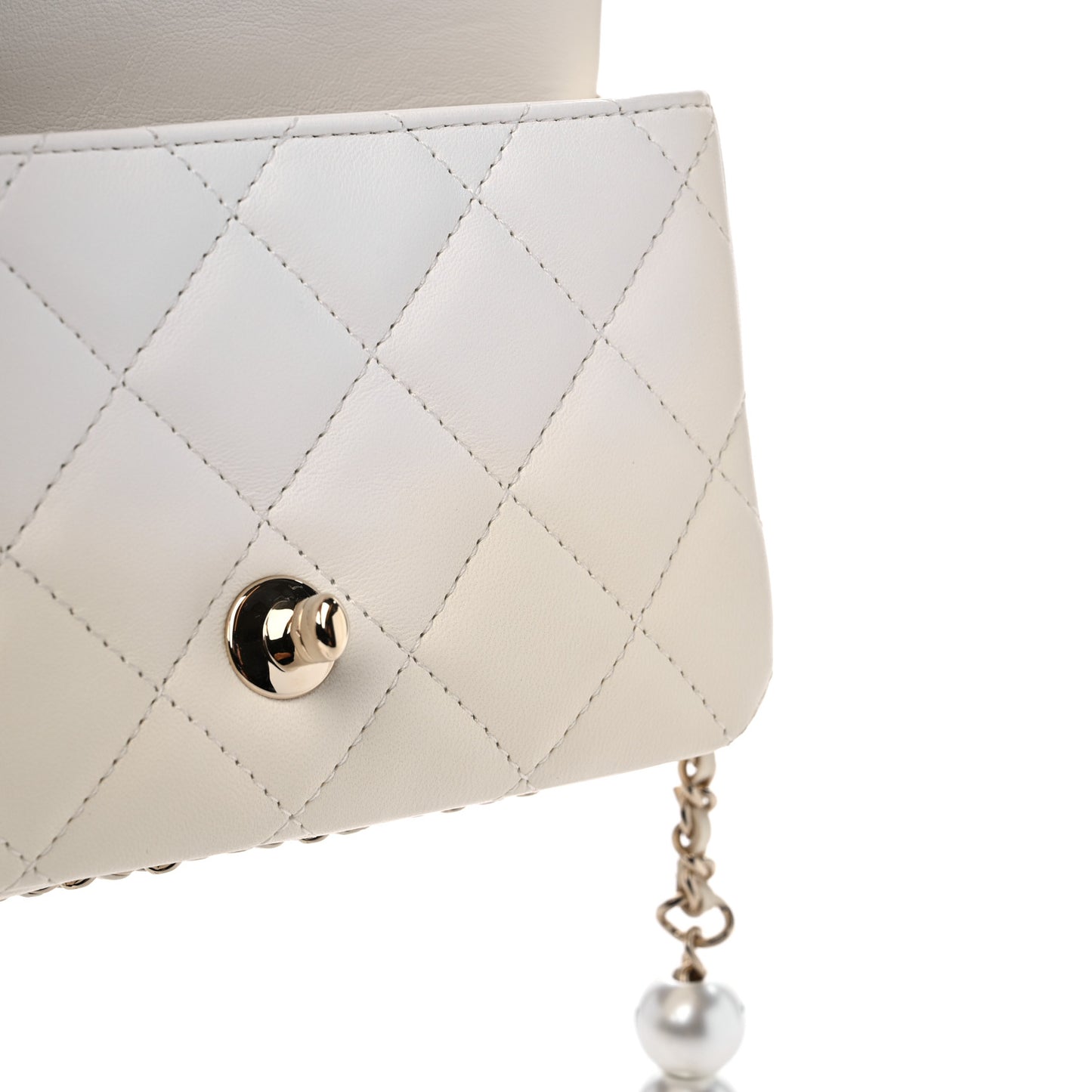 Lambskin Quilted Mini My Precious Flap White