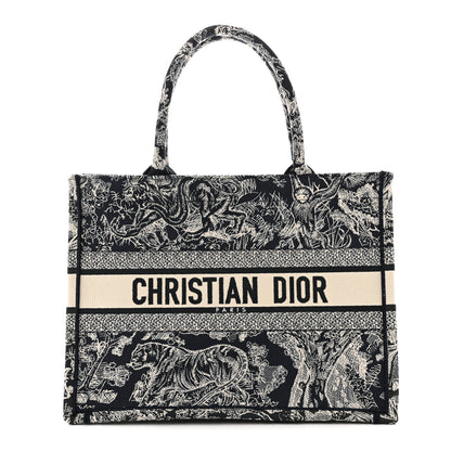 Christian Dior Canvas Embroidered Medium Toile De Jouy Reverse Book Tote Blue 1 of 10