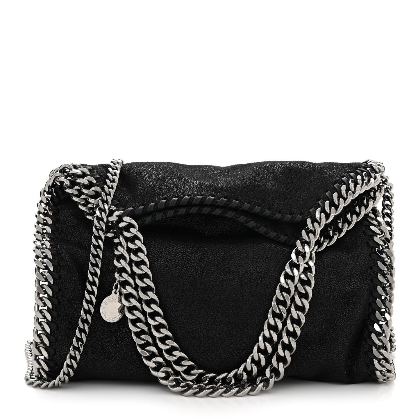 Shaggy Deer Mini Falabella Fold Over Tote Black