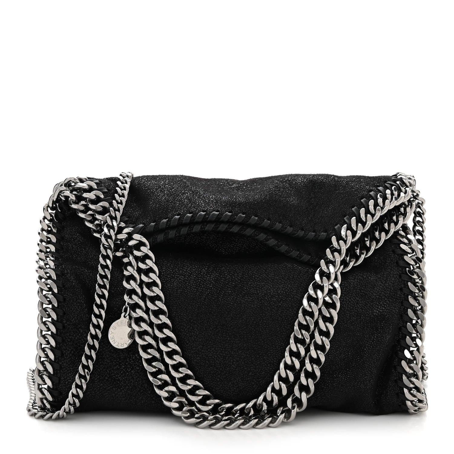 Stella McCartney Shaggy Deer Mini Falabella Fold Over Tote Black 1 of 10