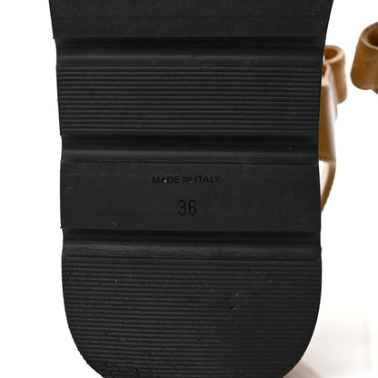 Chanel Lambskin Quilted Platform Sandals 36 Beige Black 7 of 9