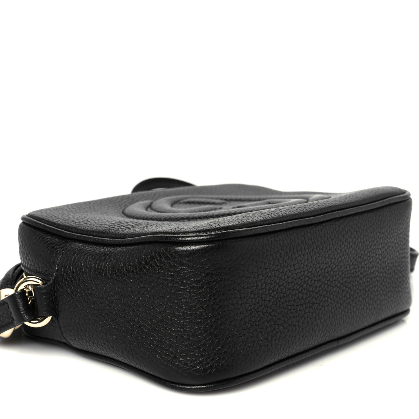 Pebbled Calfskin Small Soho Disco Bag Black