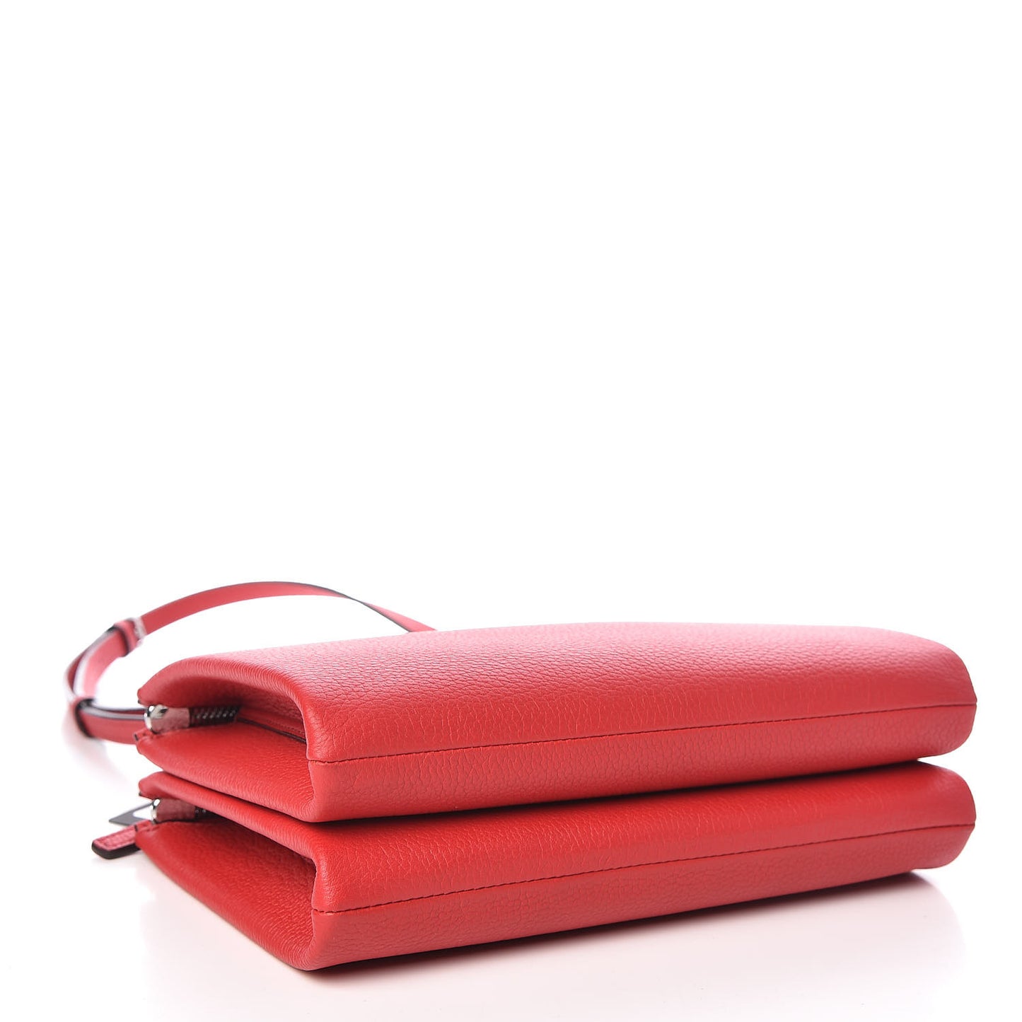 Grained Calfskin Milla Double Crossbody Bag Ruby Red