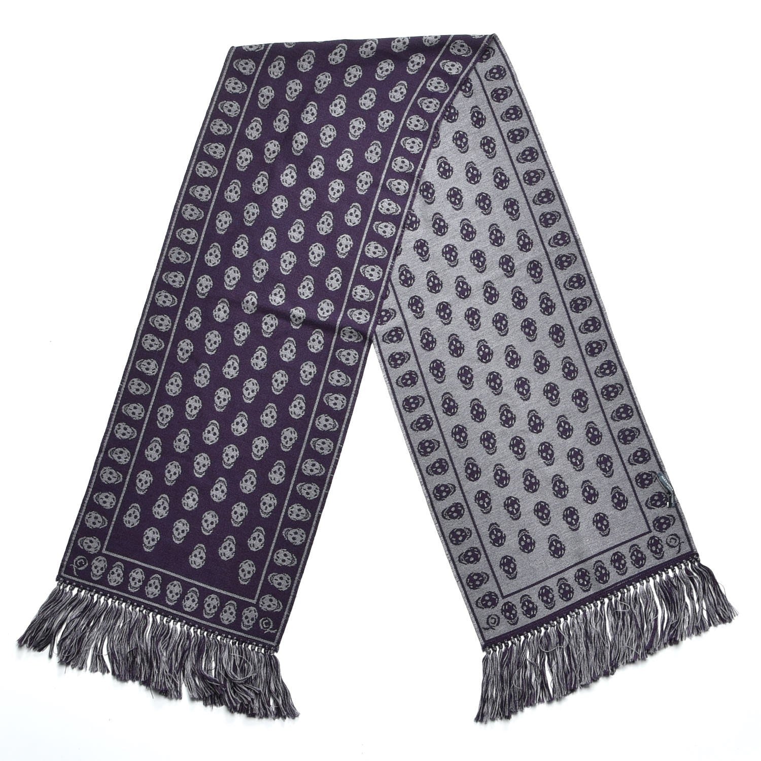 Alexander McQueen Wool Large Skull Scarf Purple 3 of 6