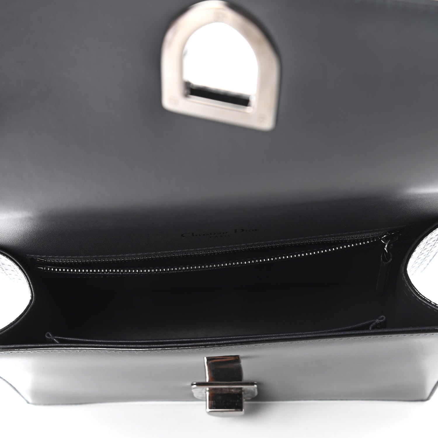 Christian Dior Metallic Patent Micro-Cannage Medium Diorama Flap Bag Onyx Black 5 of 10
