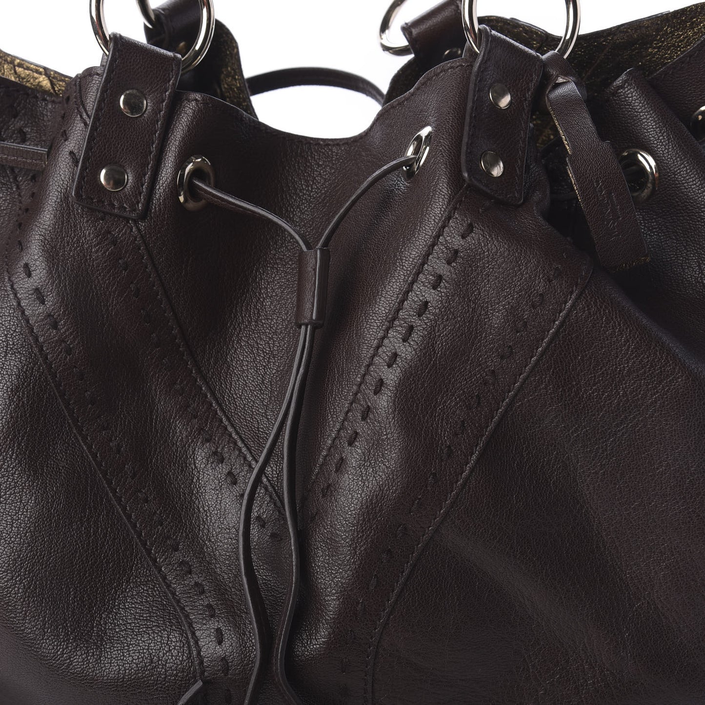 Calfskin Reversible Double Sac Y Tote Gold Brown