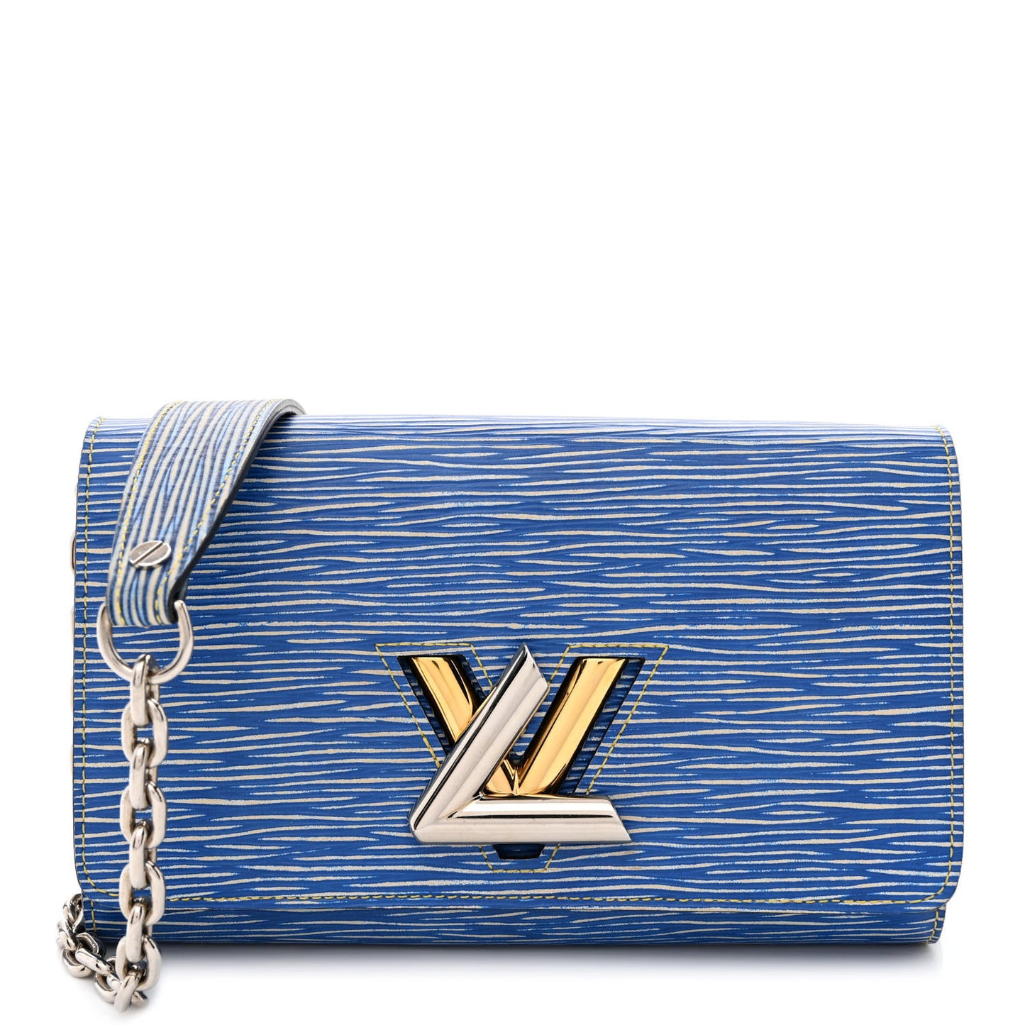 Epi Twist Chain Wallet Denim Light