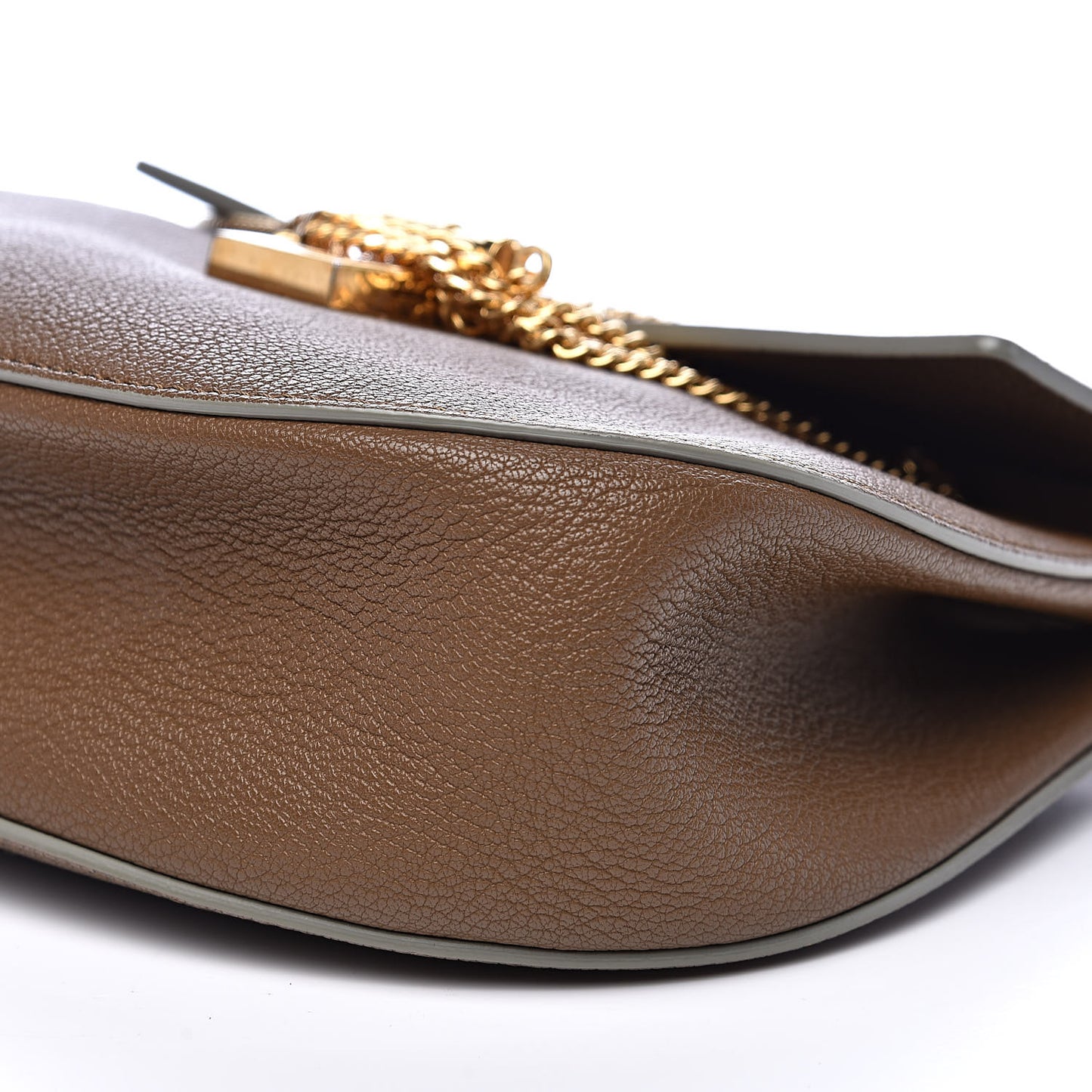 Grained Lambskin Drew Shoulder Bag Woody Khaki