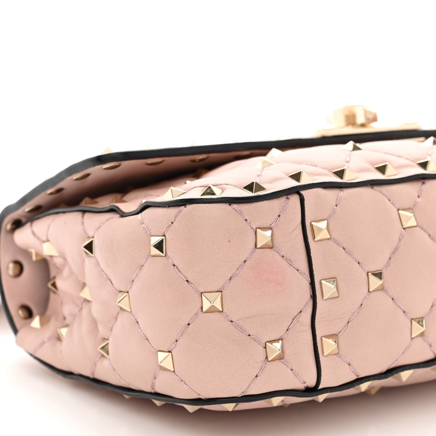 Nappa Small Rockstud Spike Shoulder Bag Water Rose