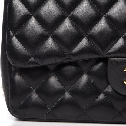 Chanel Lambskin Quilted Jumbo Double Flap Black 11 of 11