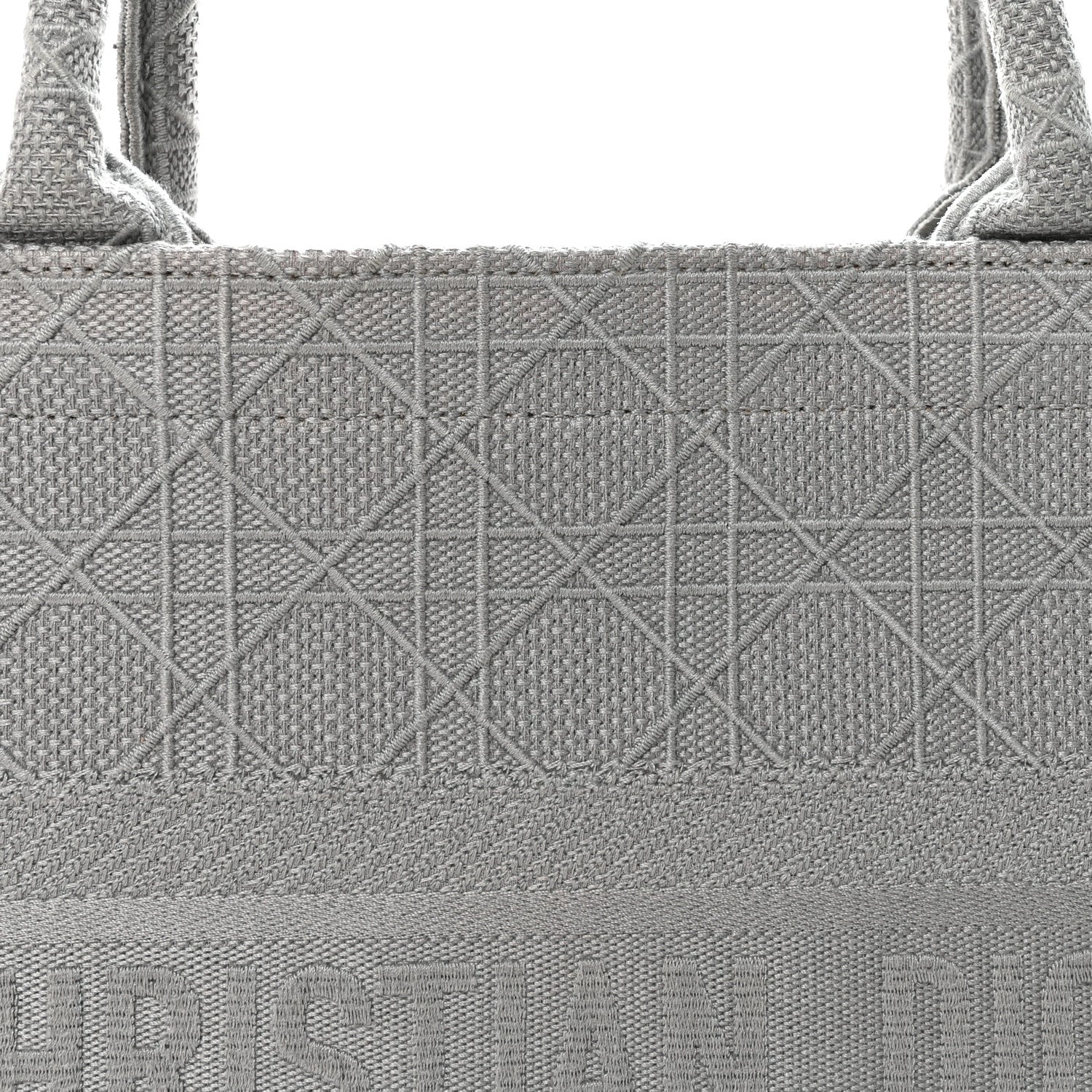 Christian Dior Canvas Embroidered Cannage Medium Book Tote Stone 7 of 9