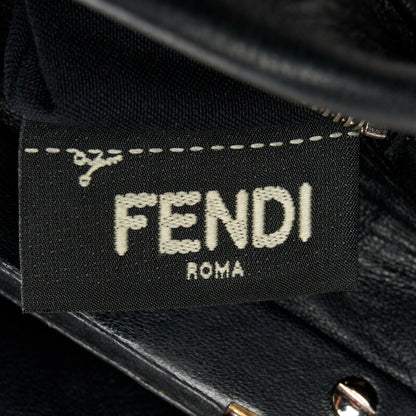 Fendi Nappa Orchid Embroidered Mini Peekaboo Iconic Satchel Black 8 of 11