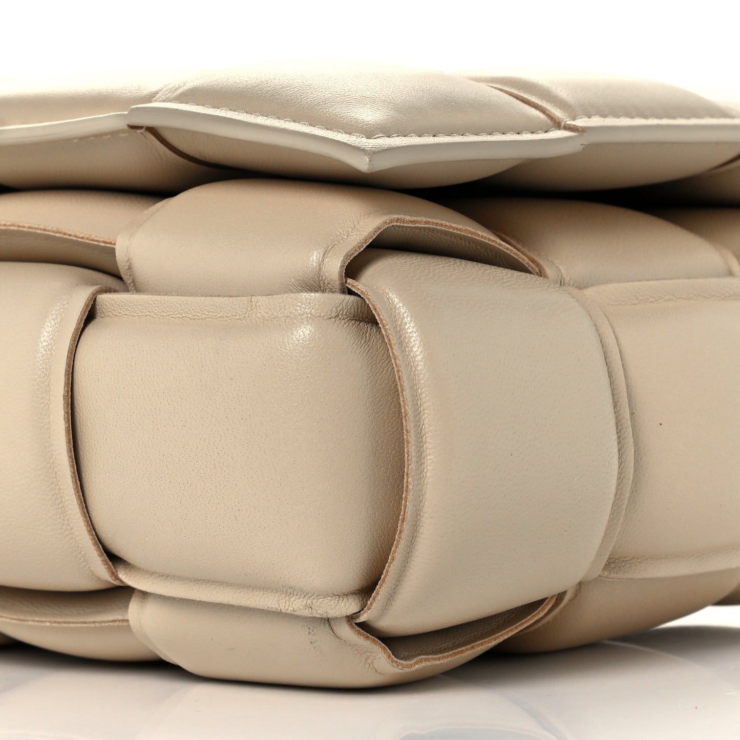 Nappa Maxi Intreccio Padded Cassette Crossbody Bag Porridge
