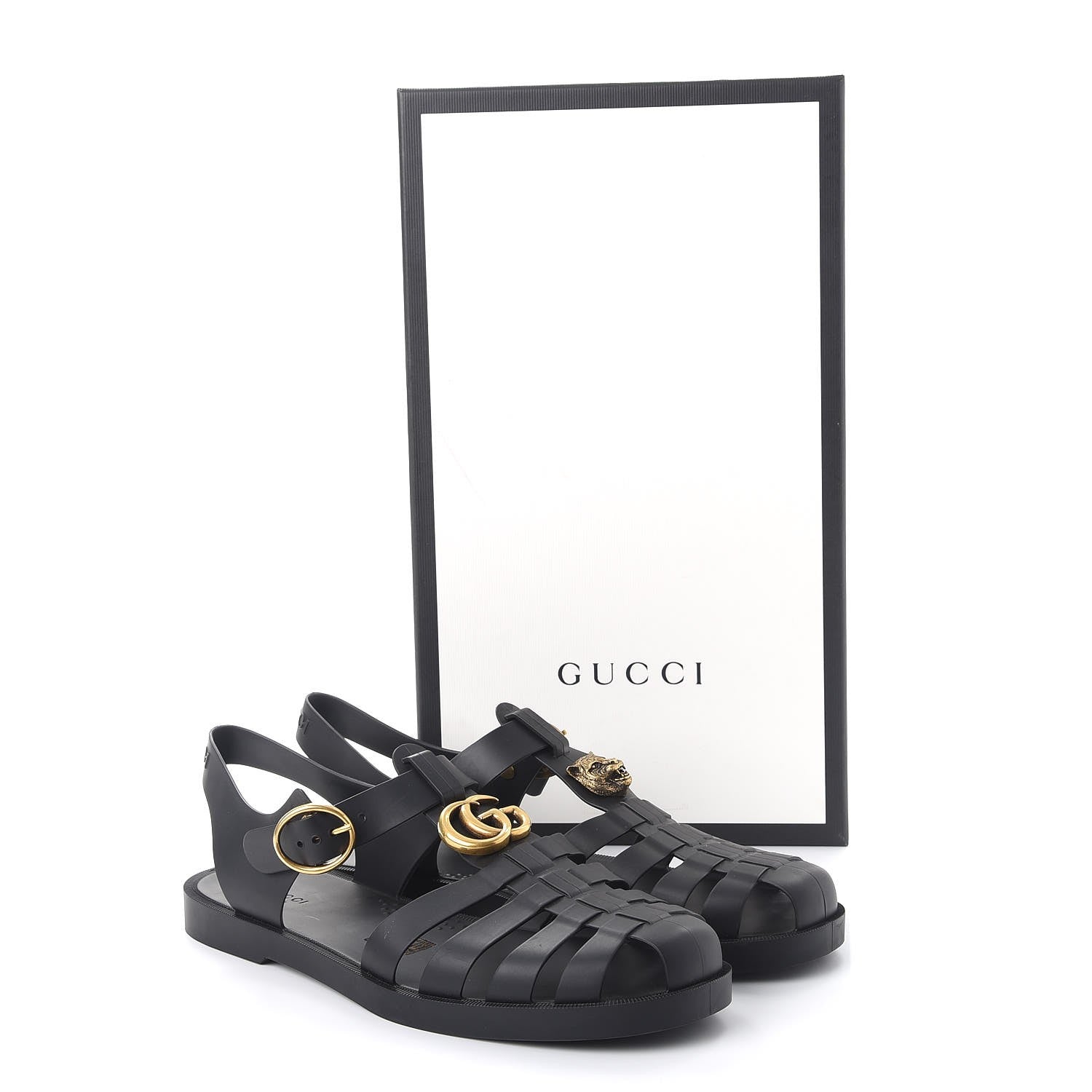 Gucci Rubber Mens Buckle Strap Sandals 8 Black 11 of 11