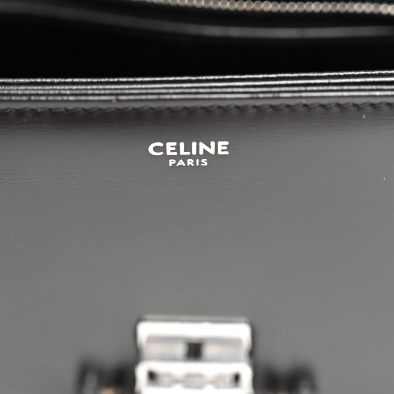 Celine Shiny Calfskin Teen Triomphe Black 6 of 11