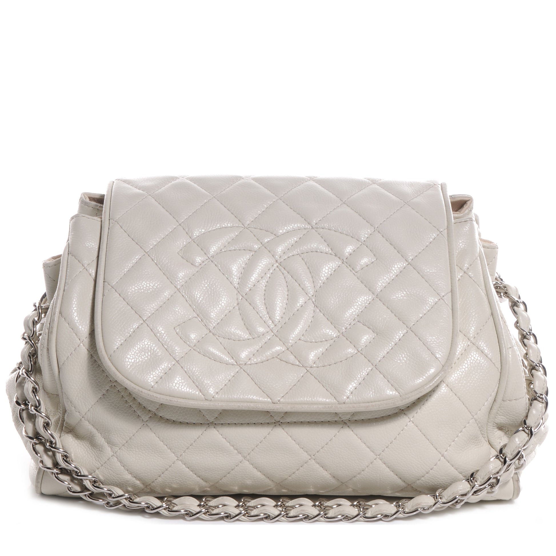 Chanel Caviar Quilted Timeless Accordion Flap White 1 of 7
