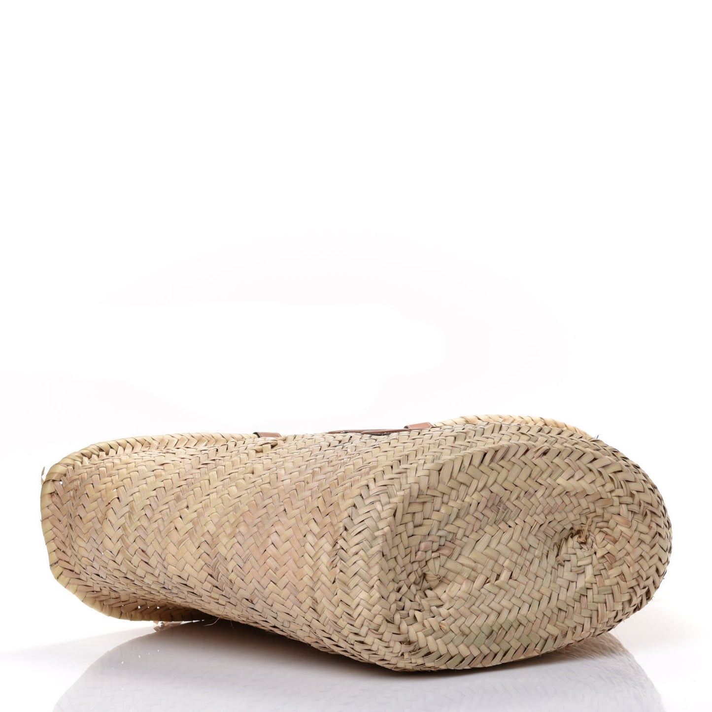 Raffia Calfskin Triomphe Medium Panier Tan