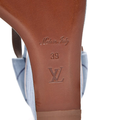 Louis Vuitton Denim Malletage Blossom Sandal 39 7 of 10