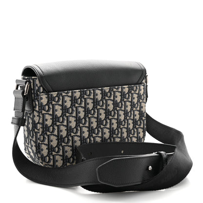 Christian Dior Grained Calfskin Oblique Saddle Messenger Black 3 of 11