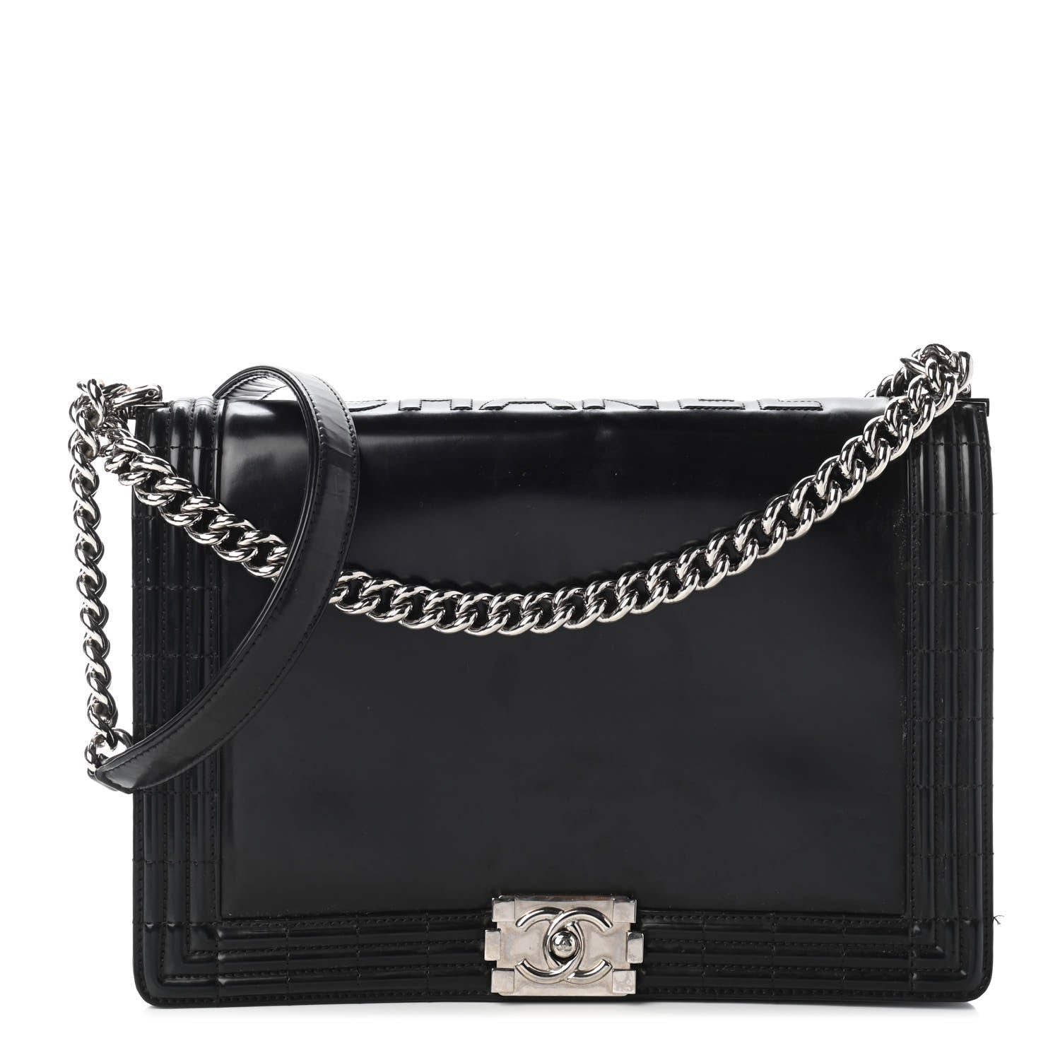 Chanel Glazed Calfskin Large Boy Flap Black 1 of 10
