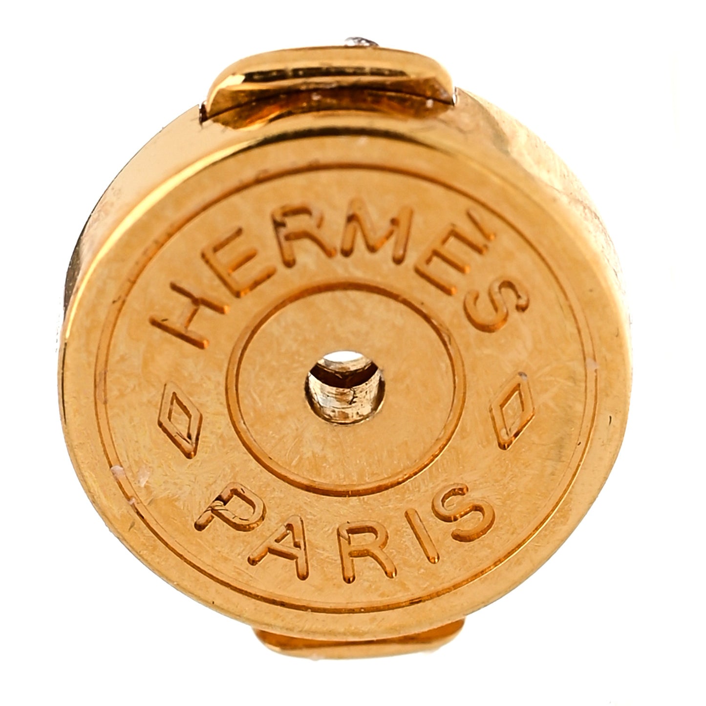 Gold Lacquered Cage d'H Earrings Bleu Transat