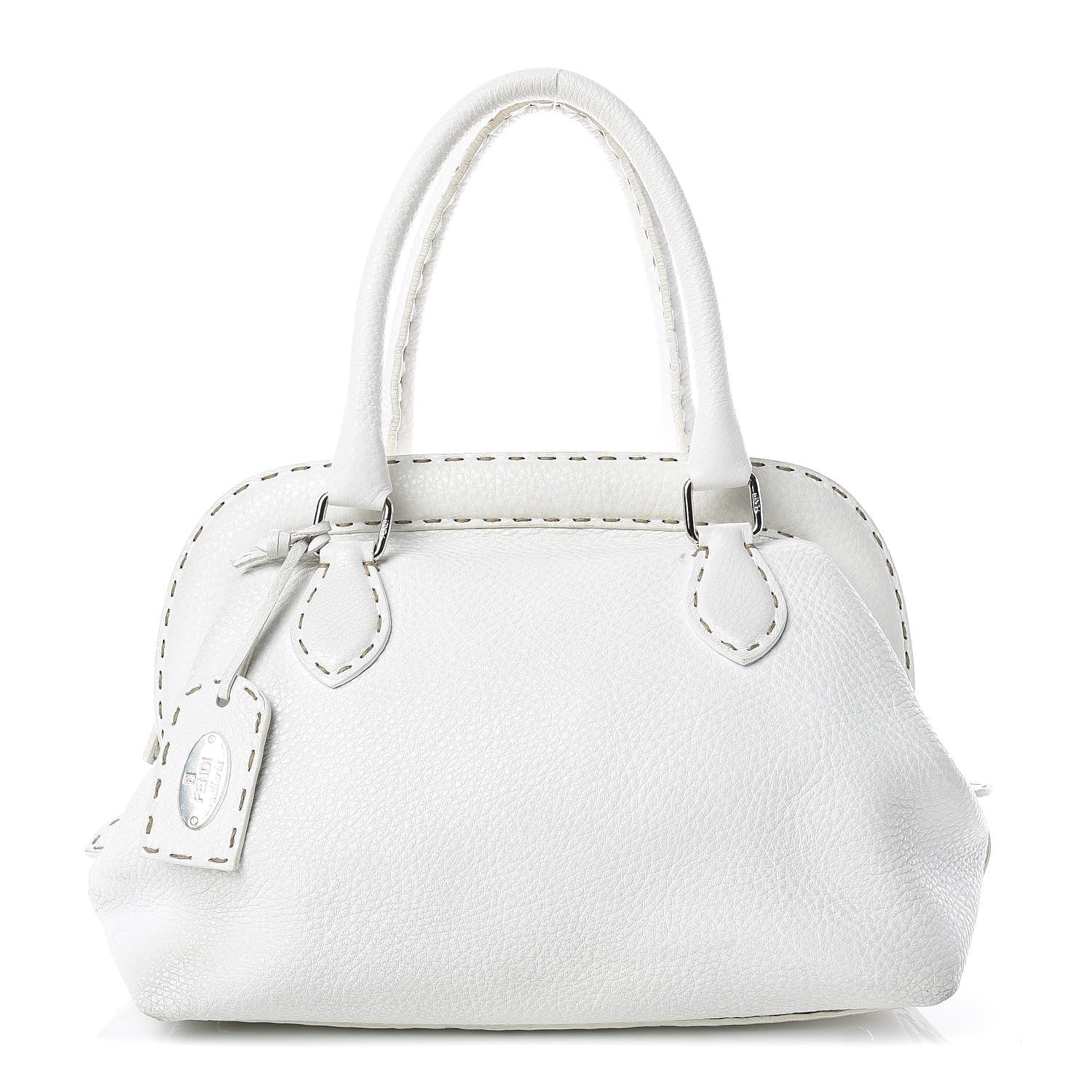 Fendi Calfskin Romano Selleria Adele 1328 Bag White 1 of 38