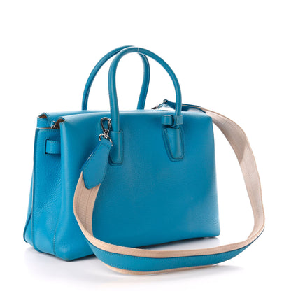 MCM Grained Calfskin Large Milla Tote Tile Blue 4 of 13