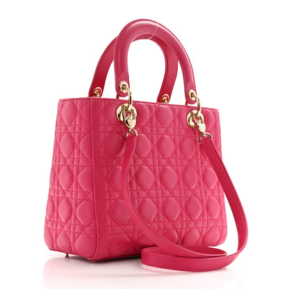 Christian Dior Lambskin Cannage Medium Lady Dior Fuchsia 3 of 14
