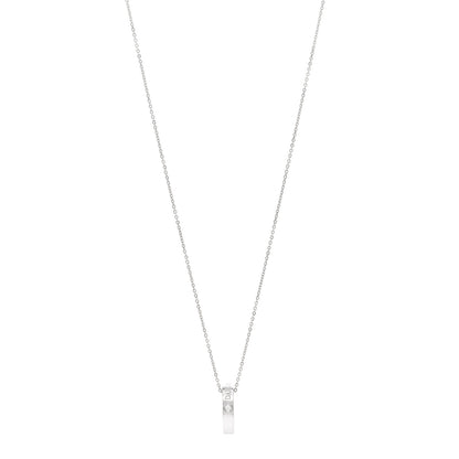 Damiani 18K White Gold Diamond D Side Pendant Necklace 1 of 4