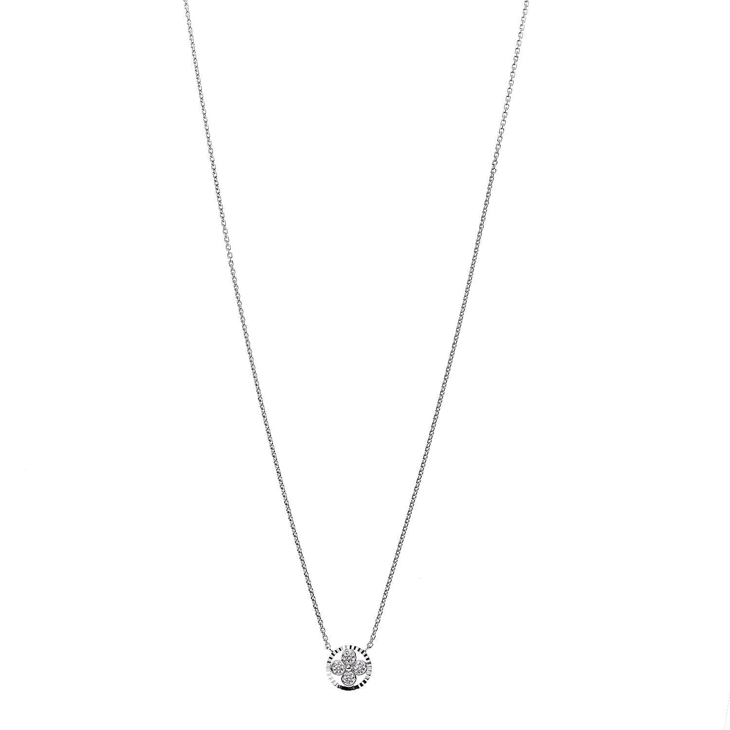 Louis Vuitton 18K White Gold Diamond Blossom BB Pendant Necklace 1 of 7