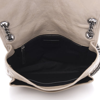 Saint Laurent Crinkled Calfskin Matelasse Monogram Medium Niki Chain Satchel Light Natural 5 of 13