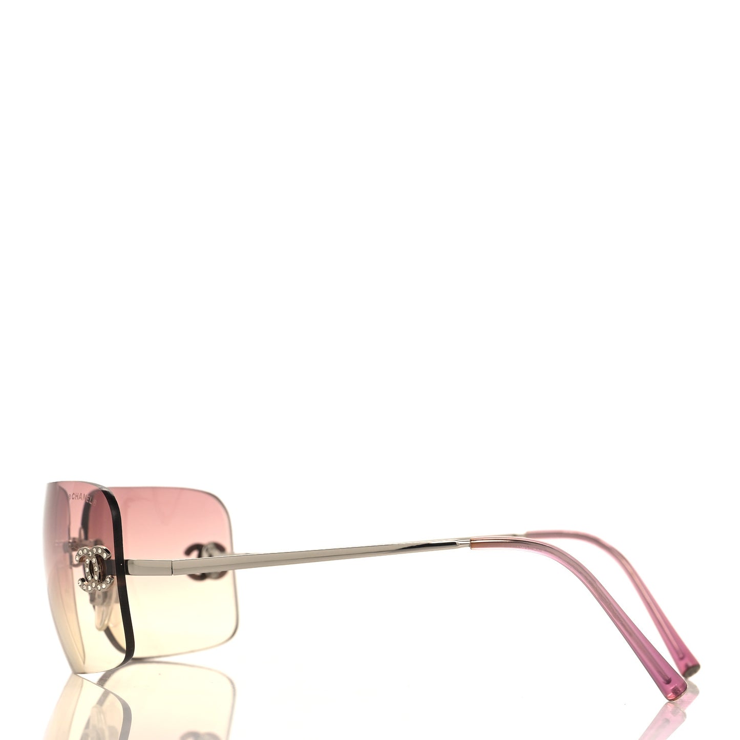 Metal Crystal CC Logo Sunglasses 4017-D Pink