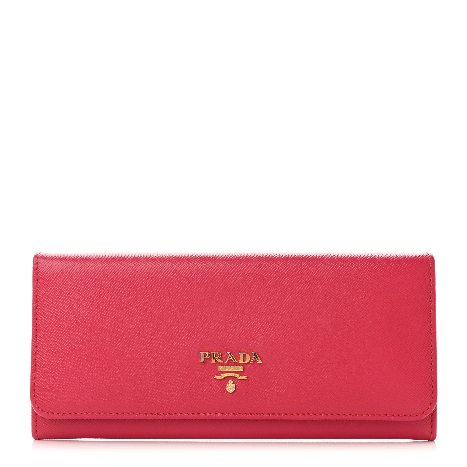 Prada Saffiano Metal Continental Flap Wallet Peonia 1 of 9