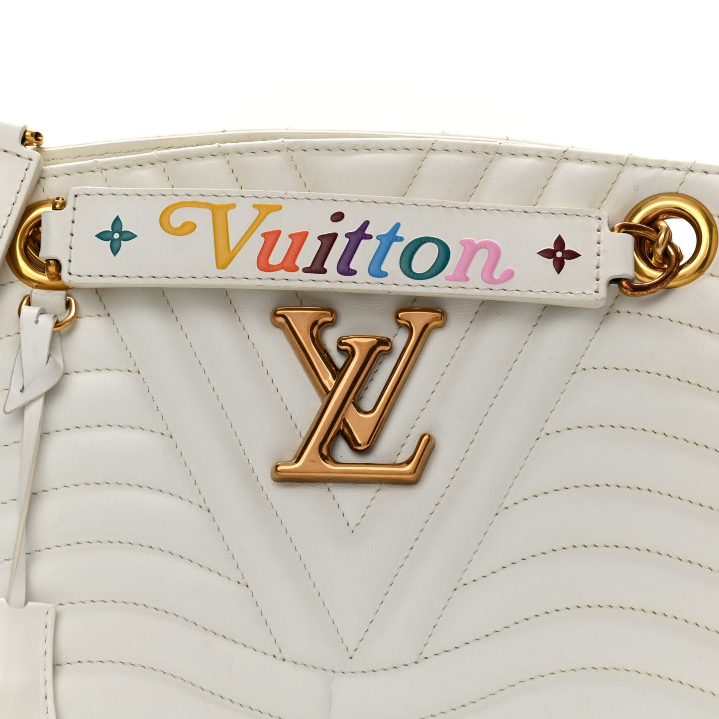 Calfskin New Wave Chain Tote Snow