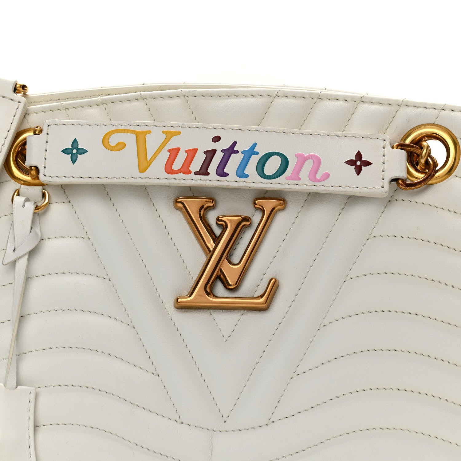 Louis Vuitton Calfskin New Wave Chain Tote Snow 8 of 16
