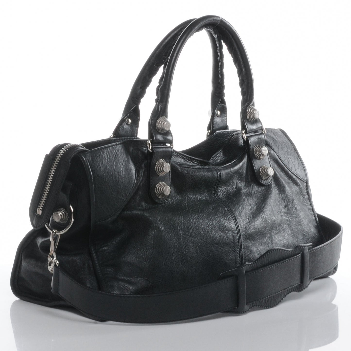 Agneau Giant 21 Silver Hardware Part Time Black