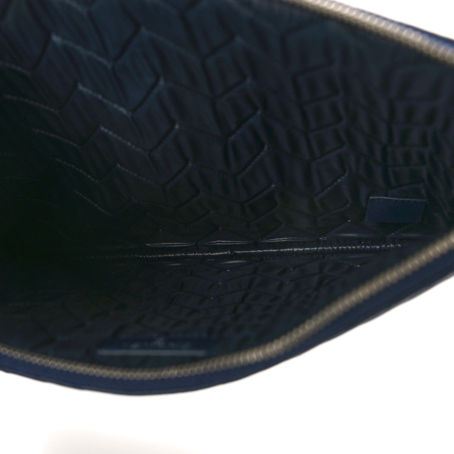 Chanel Caviar Chevron Quilted Medium Cosmetic Case Navy 5 of 8