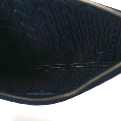 Chanel Caviar Chevron Quilted Medium Cosmetic Case Navy 5 of 8