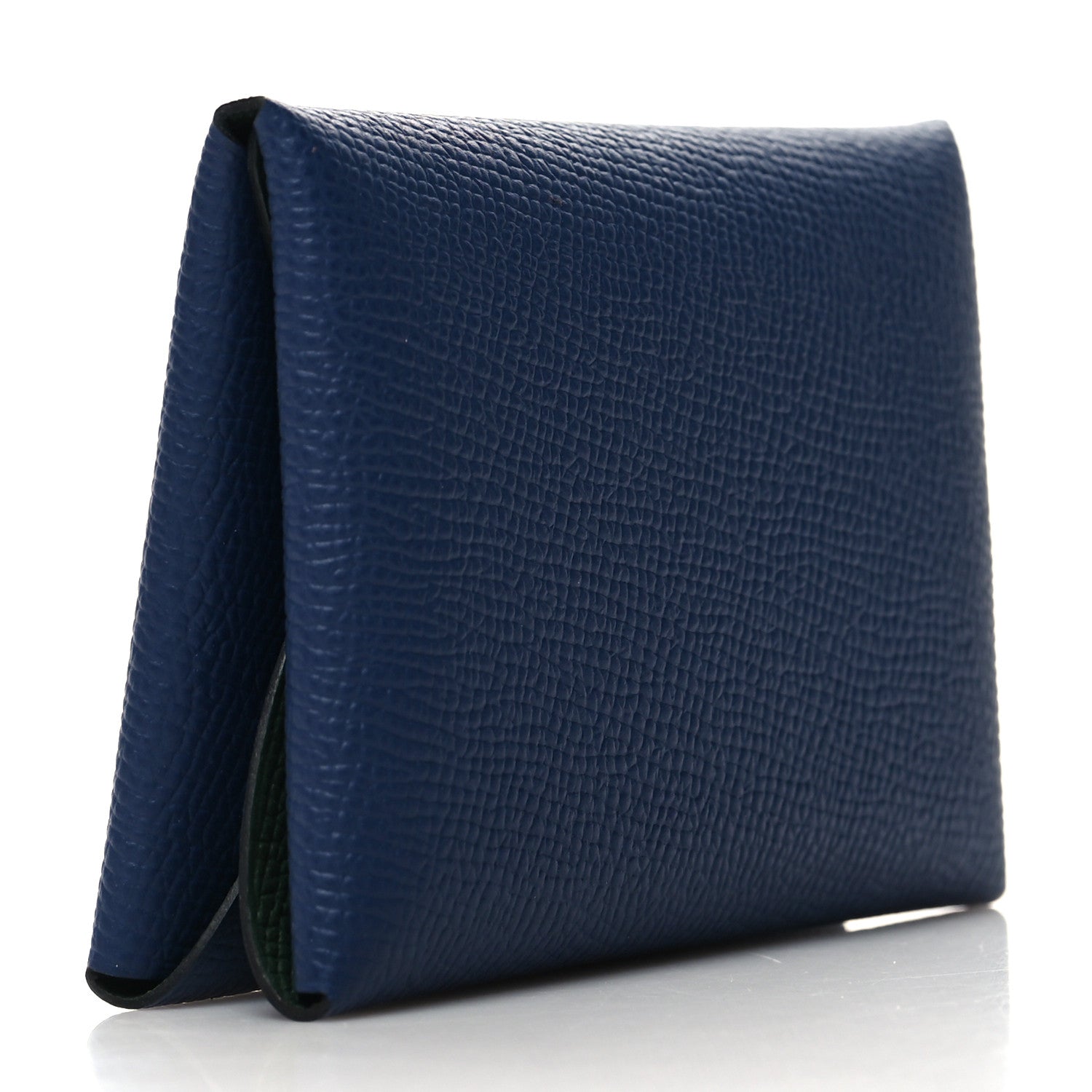 Hermes Epsom Verso Calvi Duo Card Case Bleu Saphir Vert Cypress 3 of 10