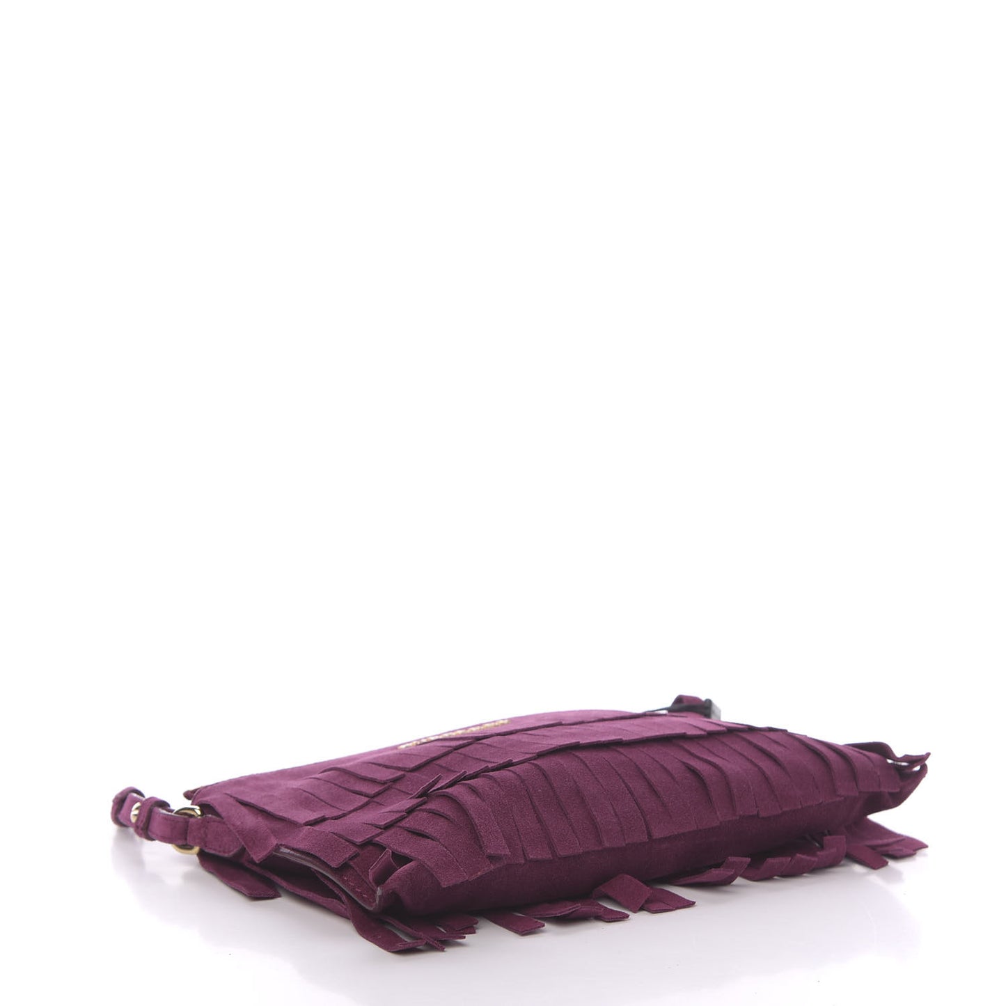 Suede Fringe Peyton Crossbody Clutch Bag Magenta