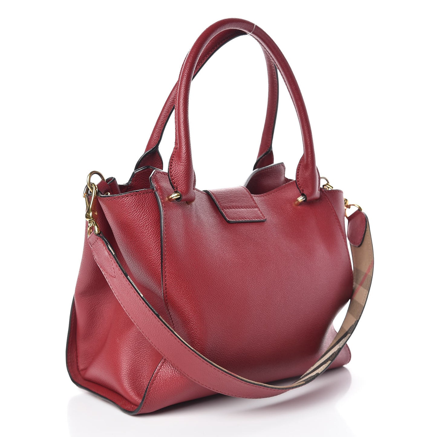 Soft Grain Medium Buckle Tote Parade Red