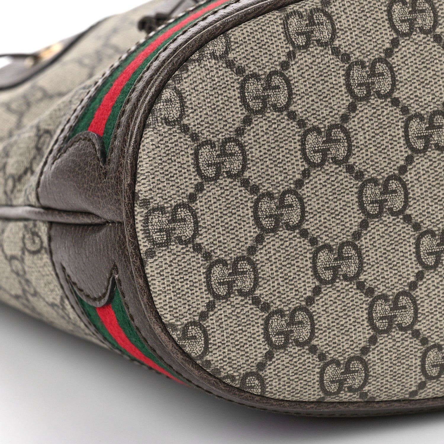 Gucci GG Supreme Monogram Web Ophidia Bucket Bag Brown 8 of 9