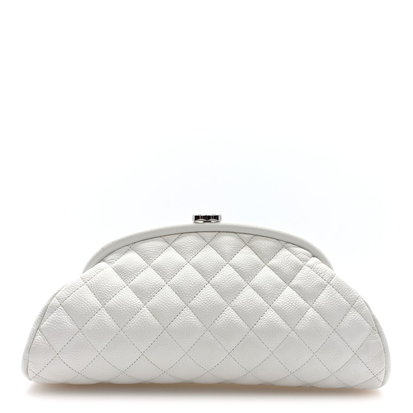 Caviar Quilted Timeless Clutch White