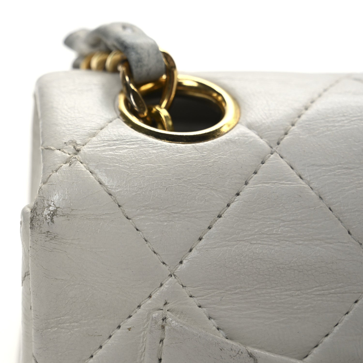 Chanel Lambskin Quilted Mini Square Flap White 14 of 18