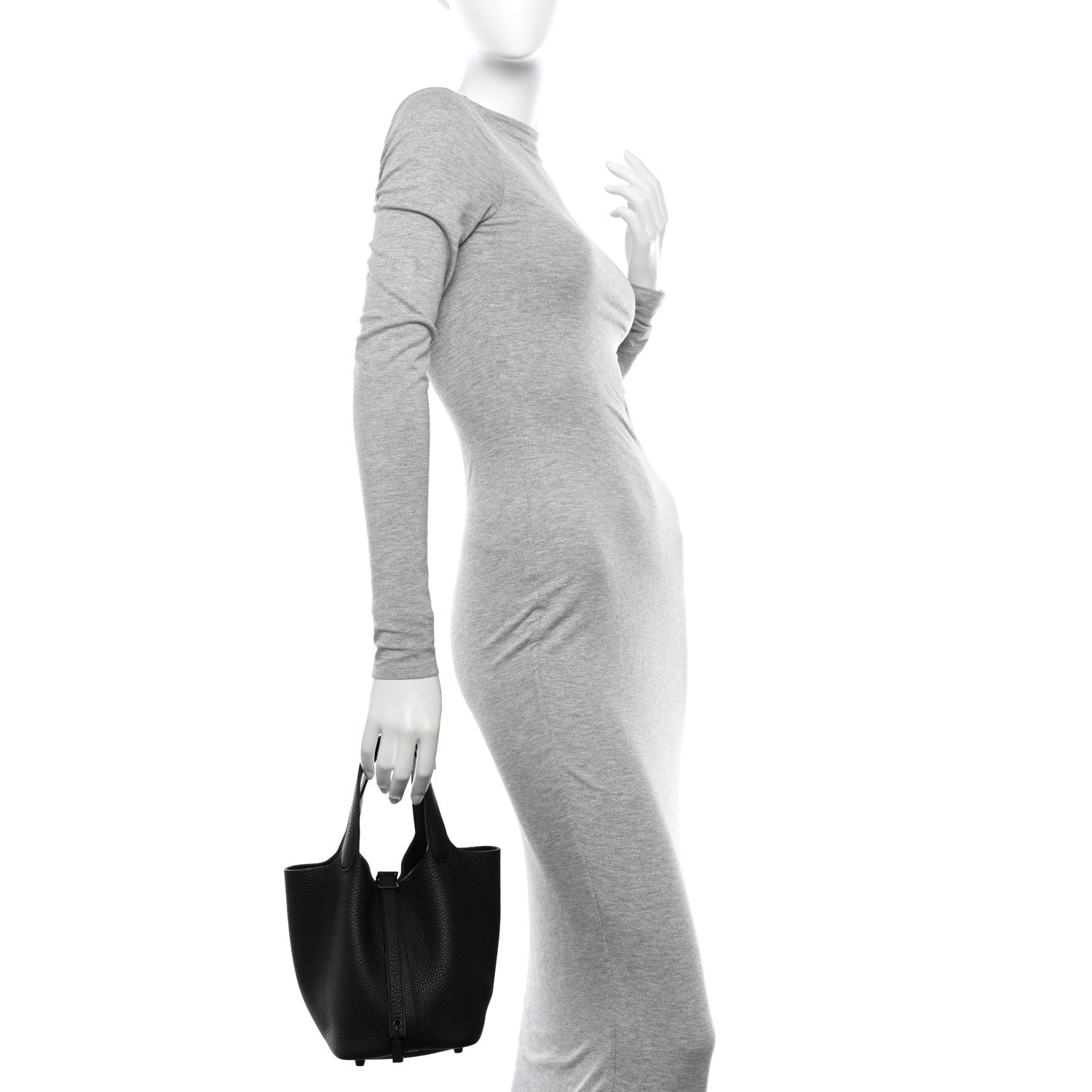Hermes Taurillon Clemence Monochrome Picotin Lock 18 PM Black 3 of 12