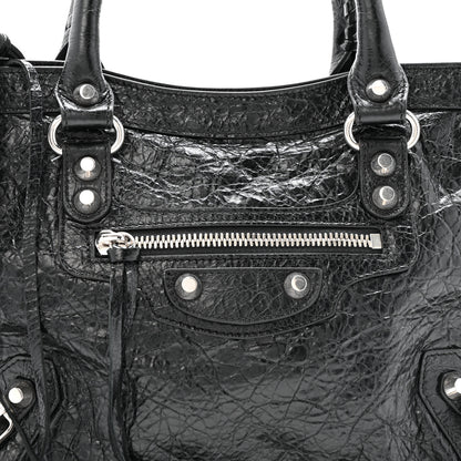 Balenciaga Agneau Arena Silver Hardware Small Le City Black 8 of 14